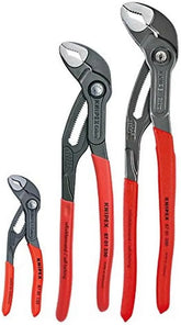 Knipex Tools 9K 00 80 122 US Cobra Pliers Tool Set with Keeper Pouch (3 Piece)
