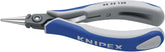 KNIPEX 5-1/4" Precision Electronics Gripping Pliers w/Round, Pointed Jaw, Ergonomic Grip (3432130)