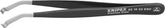 KNIPEX Tools 92 16 02 ESD Stainless Steel Positioning Tweezers-35°Angled-ESD, 4-3/4"