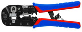 Knipex 97 51 13 Crimping Pliers for RJ45 Western Plugs, Red/Blue, 7-1/2"