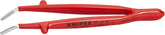 KNIPEX Tools 92 47 01 Stainless Steel Gripping-30°Angled Tweezers-1000V Insulated, 5-1/2", Red