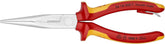 KNIPEX Tools 26 16 200 T Long Nose Pliers with Cutter-1000V Insulated-Tethered Attachment, 8'', Red/Yellow