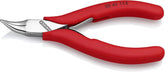 Knipex Tools 35 41 115 Electronics Pliers, Angled Half Round Smooth Tips, 4.5"