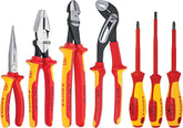 Knipex 989826US 7-Piece 1000V Insulated High Leverage Pliers, Cutters, and Screwdriver Commercial Tool Set