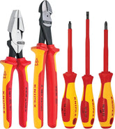 KNIPEX Tools 989822US 5-Piece 1000V Insulated High Leverage Pliers and Screwdriver Tradesman Tool Set (9K989822US)