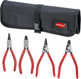 Knipex 9K 00 19 52 US Straight and 90° Circlip Snap-Ring Pliers Set in Pouch (4 Piece)