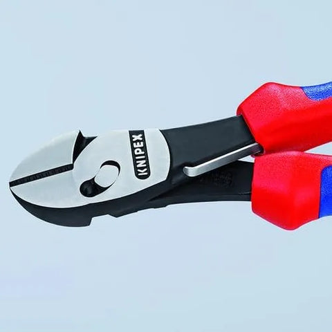 Knipex 73 72 180 BK TwinForce High Performance Leverage Diagonal Cutter with Comfort Grip Handle, Red/Blue