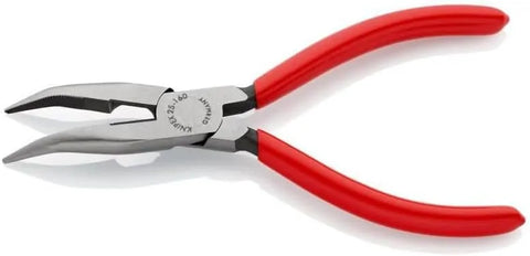KNIPEX Tools - Long Nose Pliers With Cutter, 40 Degree Angled (2521160), 6-1/4 inches