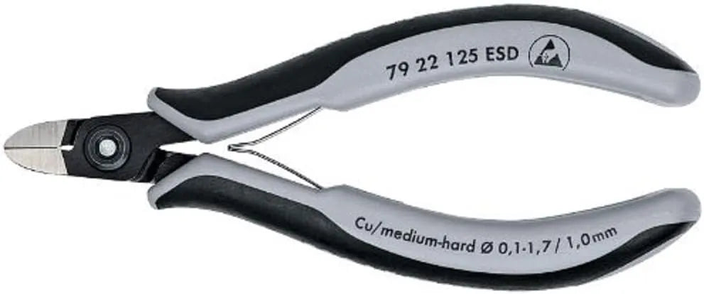 KNIPEX 79 22 125 ESD Precision Elec Diagonal Cutters Comfort Grip