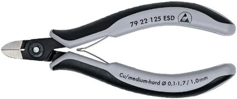 KNIPEX 79 22 125 ESD Precision Elec Diagonal Cutters Comfort Grip