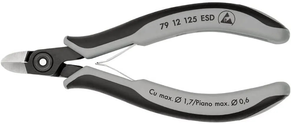 KNIPEX Tools - Precision Electronics Diagonal Cutters, ESD (7912125ESD)