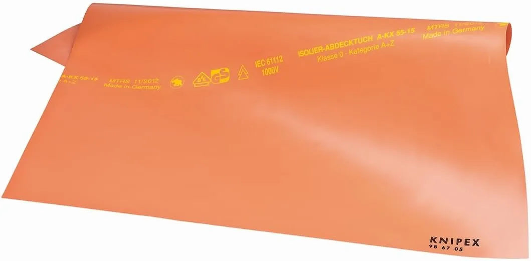 KNIPEX Tools - Rubber Insulating Mat, 40" x 40", 1000V Insulated (986710), Red