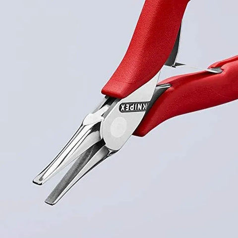 KNIPEX Tools - Electronics Pliers, Flat Tips (3511115), Red