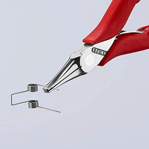 KNIPEX Tools - Electronics Pliers, Flat Tips (3511115), Red
