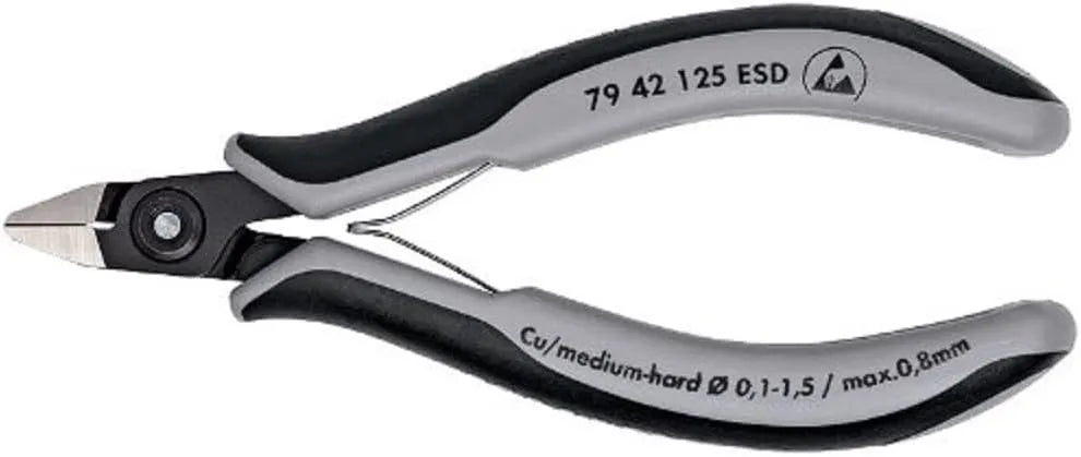 KNIPEX 79 42 125 ESD Precision Elec Diagonal Cutters Comfort Grip