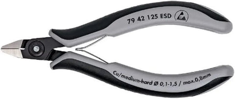 KNIPEX 79 42 125 ESD Precision Elec Diagonal Cutters Comfort Grip