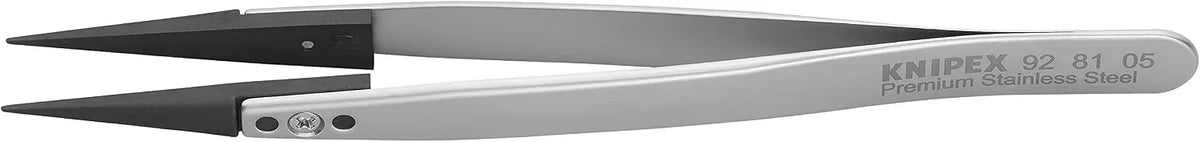 KNIPEX Tools 92 81 05 Premium Stainless Steel Gripping Tweezers-Pointed Tips, 5-1/4"