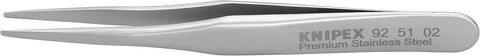 KNIPEX Tools 92 51 02 Premium Stainless Steel Gripping Tweezers-Blunt Tips, 2 3/4"