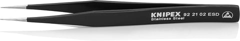 KNIPEX Tools Stainless Steel Gripping Tweezers-Pointed Tips-ESD, 5"