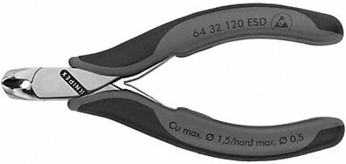 KNIPEX Tools 64 32 120 ESD Electronics End Cutting Nippers, 4.25-Inch