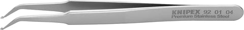 KNIPEX Tools 92 01 04 Premium Stainless Steel Positioning Tweezers-45°Angled-SMD, 4-1/2"