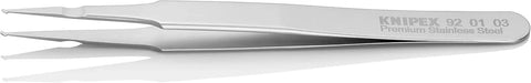 KNIPEX Tools 92 01 03 Premium Stainless Steel Positioning Tweezers-SMD, 4-3/4"