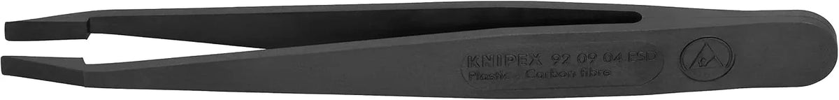KNIPEX Tools 92 09 04 ESD Plastic Gripping Tweezers-Blunt Tips-ESD, 4-1/2", Black