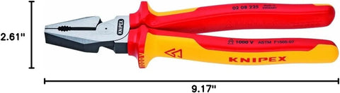 KNIPEX Tools - High Leverage Combination Pliers, 1000V Insulated (0208225US), 9 inches