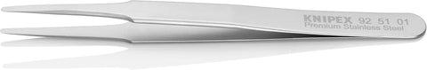 KNIPEX Tools Gripping Tweezers, Premium Stainless Steel, Blunt Tips, 4.75"