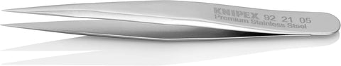 KNIPEX Tools 92 21 05 Premium Stainless Steel Gripping Tweezers-Needle-Point Tips, 2-3/4"