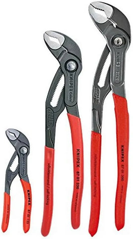 Knipex Tools 9K 00 80 122 US Cobra Pliers Tool Set with Keeper Pouch (3 Piece)