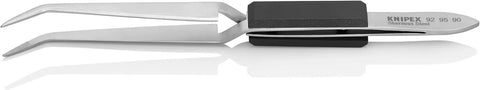 Cross Over Tweezers, Bent, Serrated, 6-1/4