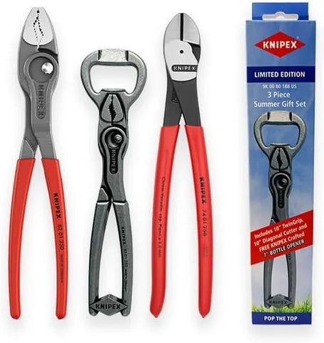 KNIPEX Tools 9K 00 80 188 US 3 Pc Summer Gift Set with Free 7" Bottle Opener