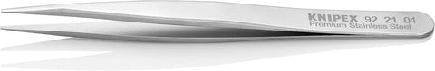 KNIPEX Tools 92 21 01 Premium Stainless Steel Gripping Tweezers-Pointed Tips, 4-3/4"