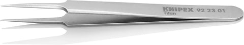 KNIPEX Tools 92 23 01 Titanium Gripping Tweezers-Needle-Point Tips, 4-1/2"