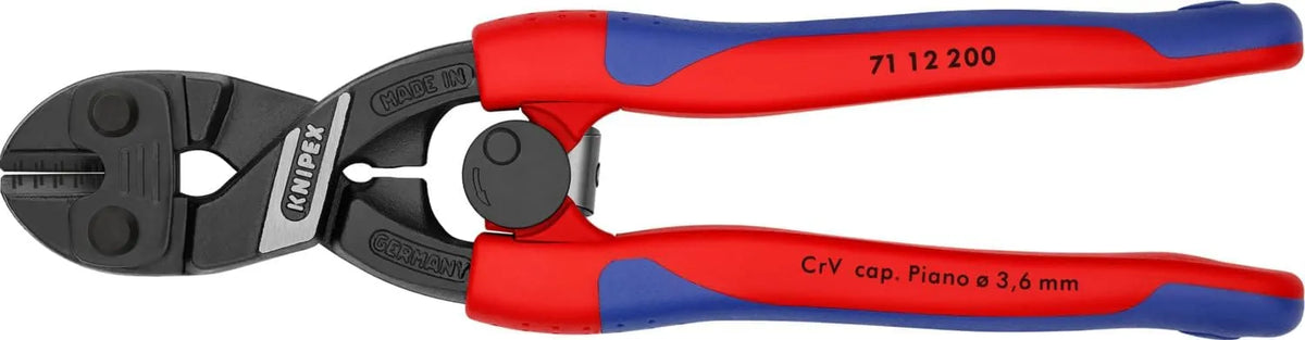 KNIPEX - 7112200 Tools 71 12 200, Comfort Grip High Leverage Cobolt Cutters with Opening Lock and Spring