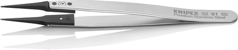 KNIPEX Tools 92 81 02 Premium Stainless Steel Gripping Tweezers-Pointed Tips, 5-1/4"