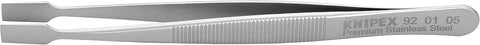 KNIPEX Tools 92 01 05 Premium Stainless Steel Gripping Tweezers-Blunt Tips, 4 3/4"