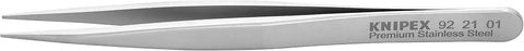 KNIPEX Tools 92 21 01 Premium Stainless Steel Gripping Tweezers-Pointed Tips, 4-3/4"