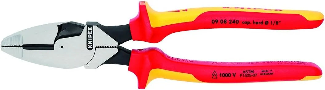 KNIPEX Tools 09 08 240 SBA 9.5-Inch Insulated Ultra-High Leverage Lineman's Pliers
