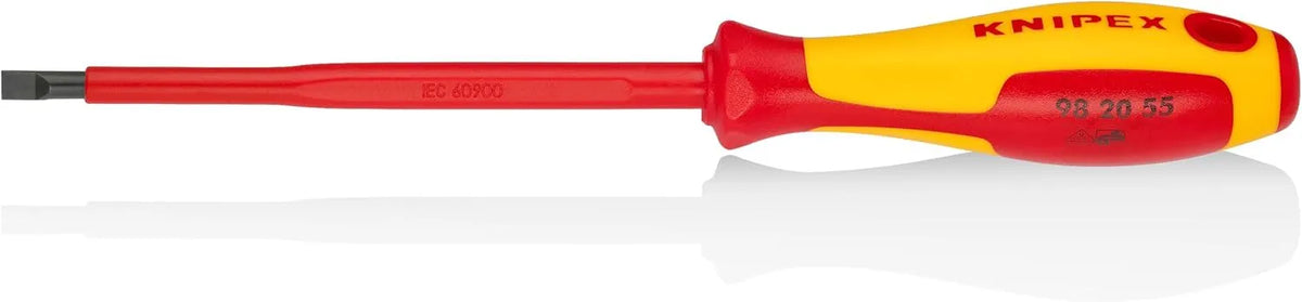 KNIPEX Tools 98 20 55 7/32-Inch Slotted Screwdriver, 5-Inch, 1000V Insulated