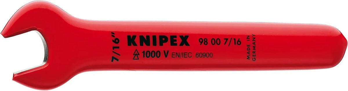 KNIPEX 98 00 7/16 1,000V Insulated 7/16 Open End Wrench