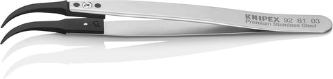 KNIPEX Tools 92 81 03 Premium Stainless Steel Gripping Tweezers-60°Angled-Pointed Tips, 5-1/4"