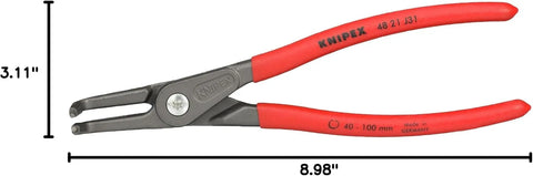 KNIPEX Tools - Precision Circlip Pliers, Internal, 90 Degree Angled, 1 37/64"-3 15/16" Bore Dia. (4821J31), 8.50