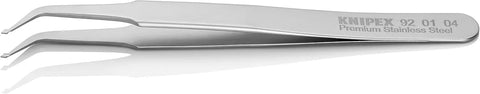 KNIPEX Tools 92 01 04 Premium Stainless Steel Positioning Tweezers-45°Angled-SMD, 4-1/2"