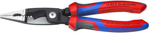 KNIPEX 13 82 8, 6 in 1 Electrical Installation Pliers with Comfort Grip Handles