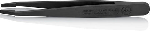 KNIPEX Tools 92 09 04 ESD Plastic Gripping Tweezers-Blunt Tips-ESD, 4-1/2", Black