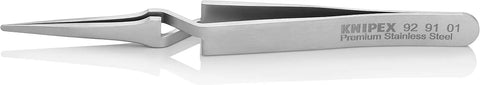 KNIPEX Tools 92 91 01 Premium Stainless Steel Gripping Tweezers-Replaceable Tips, 4-3/4"