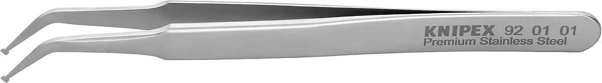 KNIPEX Tools 92 01 01 Premium Stainless Steel Positioning Tweezers-45°Angled-SMD, 4-1/2"