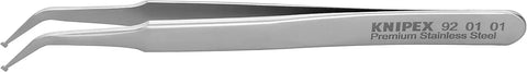 KNIPEX Tools 92 01 01 Premium Stainless Steel Positioning Tweezers-45°Angled-SMD, 4-1/2"